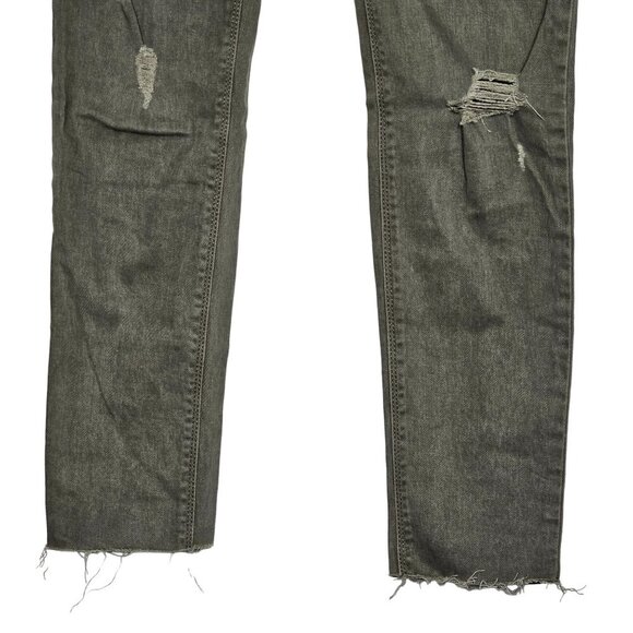 Express Stretch Ankle Legging Mid-Rise Cut Off Jeans Distressed Women Size 0R - Picture 11 of 12